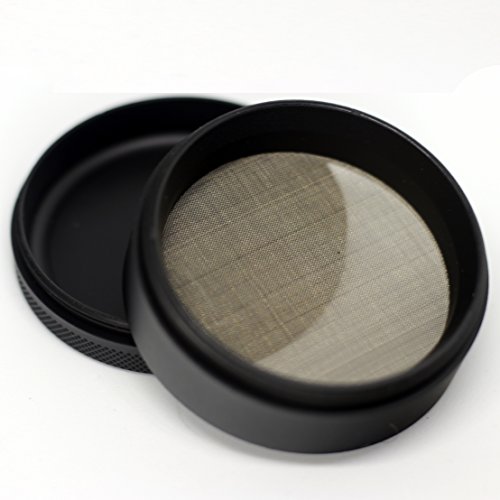 Brando Moon Spice Herb Grinder with Pollen Catcher | 4 Piece 2.5 inch with Pollen Scraper, Storage & Cleaning Brush | Smell Proof, Light & Compact | Portable Kitchen & Travel Accessories | Black - Thumbnail 2