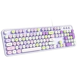 MOFII Wired Keyboard, Cute Colorful Keyboard Full