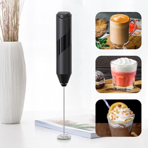 MXHIGO MXHIGO Espumador de Leche Eléctrico Potente, Mini Agitador de Leche con Batidor de Acero Inoxidable, Batidor Manual para Café, Espumado Rápido, Mini Espumador Para Latte Capuchino Matcha