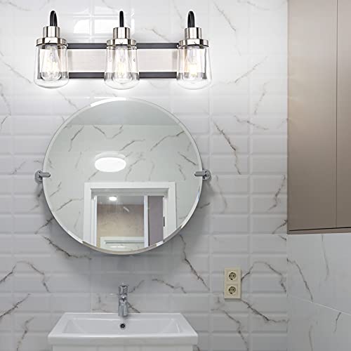 YAOHONG Modern Bathroom Vanity Light, Black Vanity Light with Satin