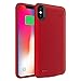 Battery Case Compatible with iPhone XS Max, Charging Case 5200mAh Rechargeable External Portable Battery Pack Power Bank Extended Backup Protective Case Red