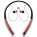 Bluetooth Stereo Headphones,DolTech Magnetic Wireless Neckband Earphones Noise Cancellation Sport Waterproof with Microphone For Cellphone, Computer,iPad (RoseGold)