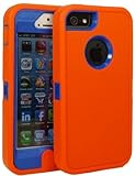 Brand New Iphone 5 5S Body Armor Defender - Comparable to Otterbox Defender (Orange on Blue)