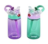 Contigo Kids Autospout Gizmo Water Bottle, 14oz Thistle/Persian Green -2 Pack