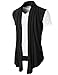 H2H Men's Shawl Collar Sleeveless Cardigan with No Button Charcoal US 2XL/Asia 3XL (KMOCASL01)