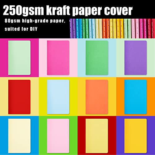 Koogel Small Pocket Notebooks Blank, Mini Notebooks Small Notepads 3.5 x 5.5 Inch Journals for Kids 12 Colors for Students Traveler School Supplies 48 Pages/24 Sheets