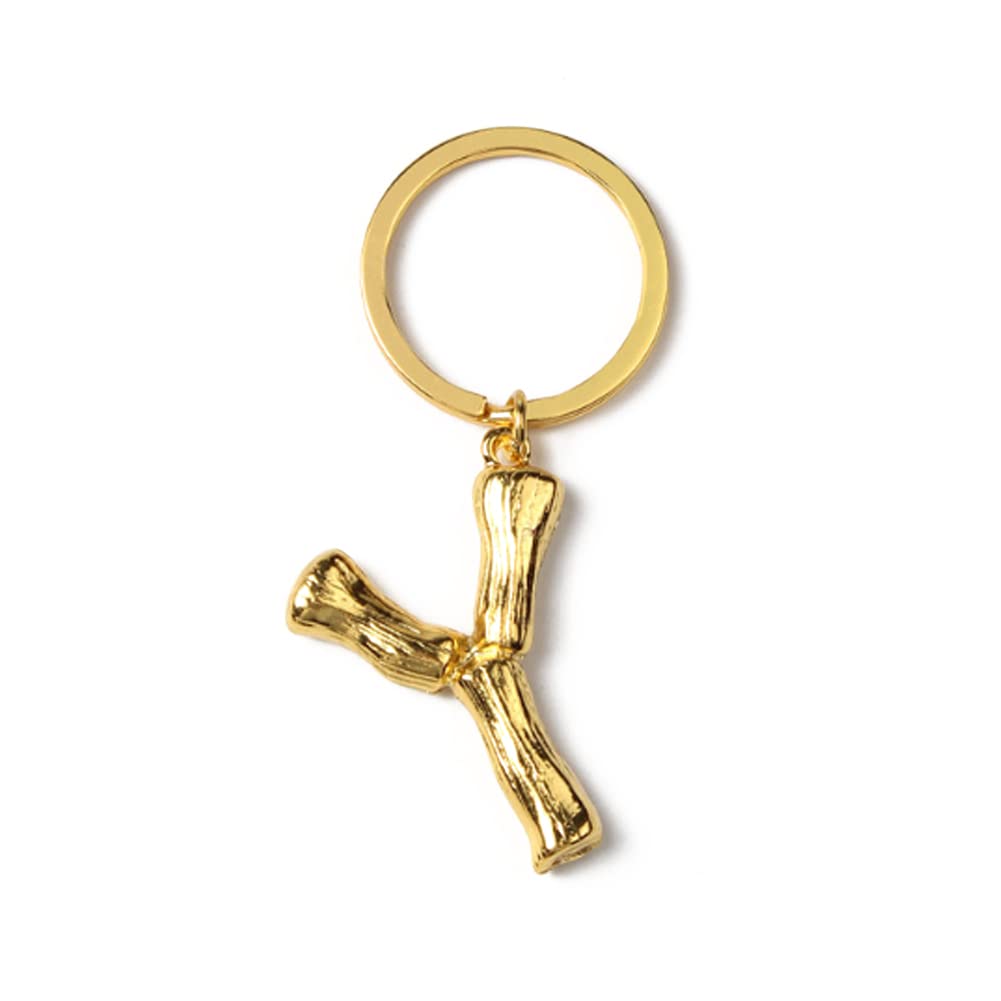 ARFUKA Keyring Alphabet Keychain Stainless Steel Letter Y Initial Key Ring Birthday Key Chain for Men and Women Gold