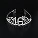 Frcolor Crystal Rhinestone Birthday Crown Sweet 16 Birthday Tiara (Silver)