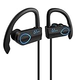 UCero Bluetooth Headphones, Wireless Headset V4.1 Heavy Bass Stereo In Ear Earbuds Noise Isolating Sweat proof Sports Earphones with Mic and Soft Security Hooks