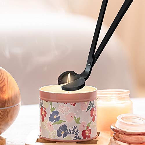 HiFan Candle Accessory Set, Candle Wick Trimmer, Candle Snuffer, Candle Wick Dipper,3 in 1 Candle Snuffer Set with Gift Package for Candle & Aromatherapy Lovers (Black)
