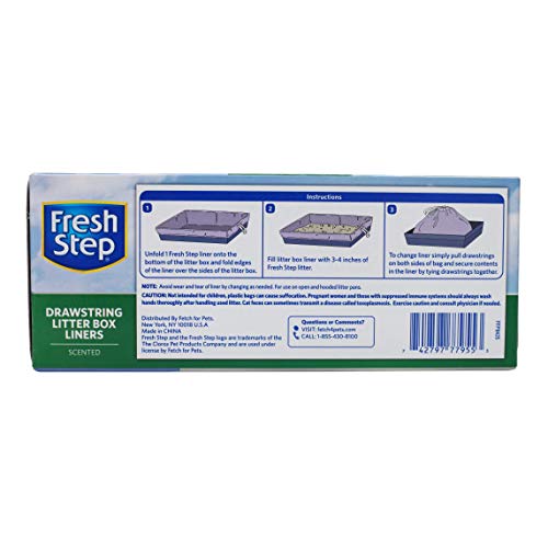 Fresh Step Drawstring Cat Litter Box Liners, Scented, Jumbo Size, 36