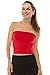 Kurve Women’s Strapless Tube Top - Medium Length Seamless Bandeau Stretchy Sexy Bra Tops, UPF 50+ (Made in USA), Red, X-Small/Medium
