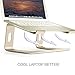SOUNDANCE Laptop Stand, Aluminum Computer Riser, Ergonomic Laptops Elevator for Desk, Metal Holder Compatible with 10 to 15.6 Inches Notebook Computer, Gold