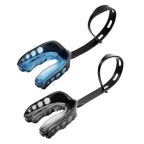 Photo 1 of Ordbuum 2 Pack Mouth Guard, Sports Mouth Guard Football Kid Football Mouthguard with Strap and Box Basketball, Sport Mouthguard for Lacrosse, Hockey, MMA(Below Age 7)