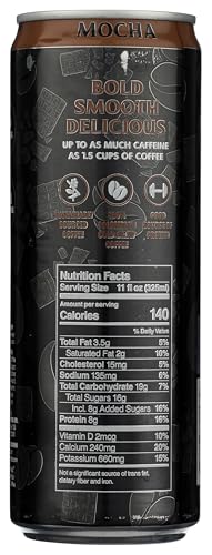 DEATH WISH COFFEE – MOCHA FLAVORED CANNED LATTE (SINGLE 11 FL OZ CAN)