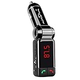 Minidiva [5in1] Car Bluetooth FM Transmitter Wireless for Car with Dual USB Charging, Card Reading + AUX Input , Music Control and Hands-Free Calling