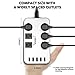 Power Strip - 6-Outlet Surge Protector with 5 USB Ports Fast Charging (4.8A), 6Ft Long Extension Cord Flat Plug Wall Mountable, 1700 Joules for iPhone iPad Home Dorm Office Laptop Computer