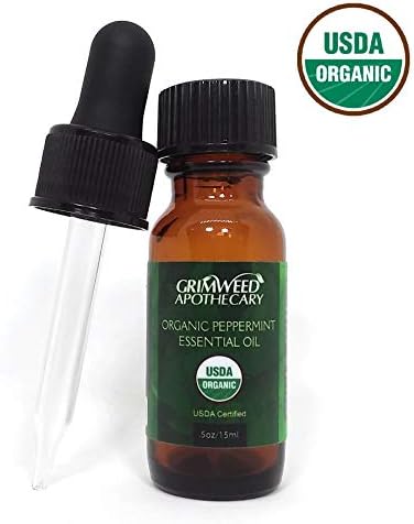Premium Peppermint Essential Oil, 15ml, USDA Organic, 100% Pure, Undiluted, Therapeutic Grade, Best Aromatherapy option. with Dropper