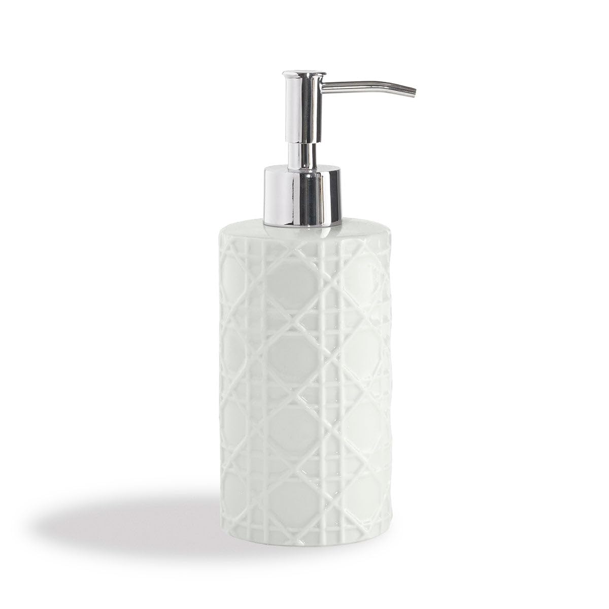 Kassatex Rattan Lotion Dispenser, White