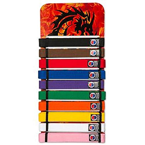 AWMA Martial Arts Karate Belt Display (10 Belt (Black Dragon Fire))