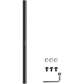 FTIEONMG Modern 84" Black Cast Outdoor Light Post – 3" Diameter Direct Burial Pole for House, Porch, Patio, Deck, Garage, Yar