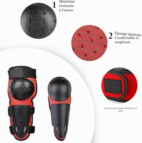Fansport Children's Motorcycle Protective Gear, 5 Pieces Creative Breathable Knee Pad Equipment Motorcycle Cross Child for Off-Terrain Cycling Skiing Skating Skating