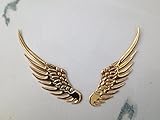 Universal Golden Metal Angel Wings Decorative Stickers for Nissan Primera Skyline Pixo Teana Sunny Leaf Maxima Murano Quest Gt-r Tiida Versa Almera Pulsar Sentra Altiima Juke 370z 350z Note Qashqai Terrano Micra X-trail Rogue