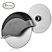 Pizza Cutter | Super Fast Slicer | 2 Sharp Blades | Round Soft Grip, Safety Cover & Stainless Steel Wheel | Cut, Slice and Clean with Ease (UpGood Kitchen Gadgets, Pitch Black)
