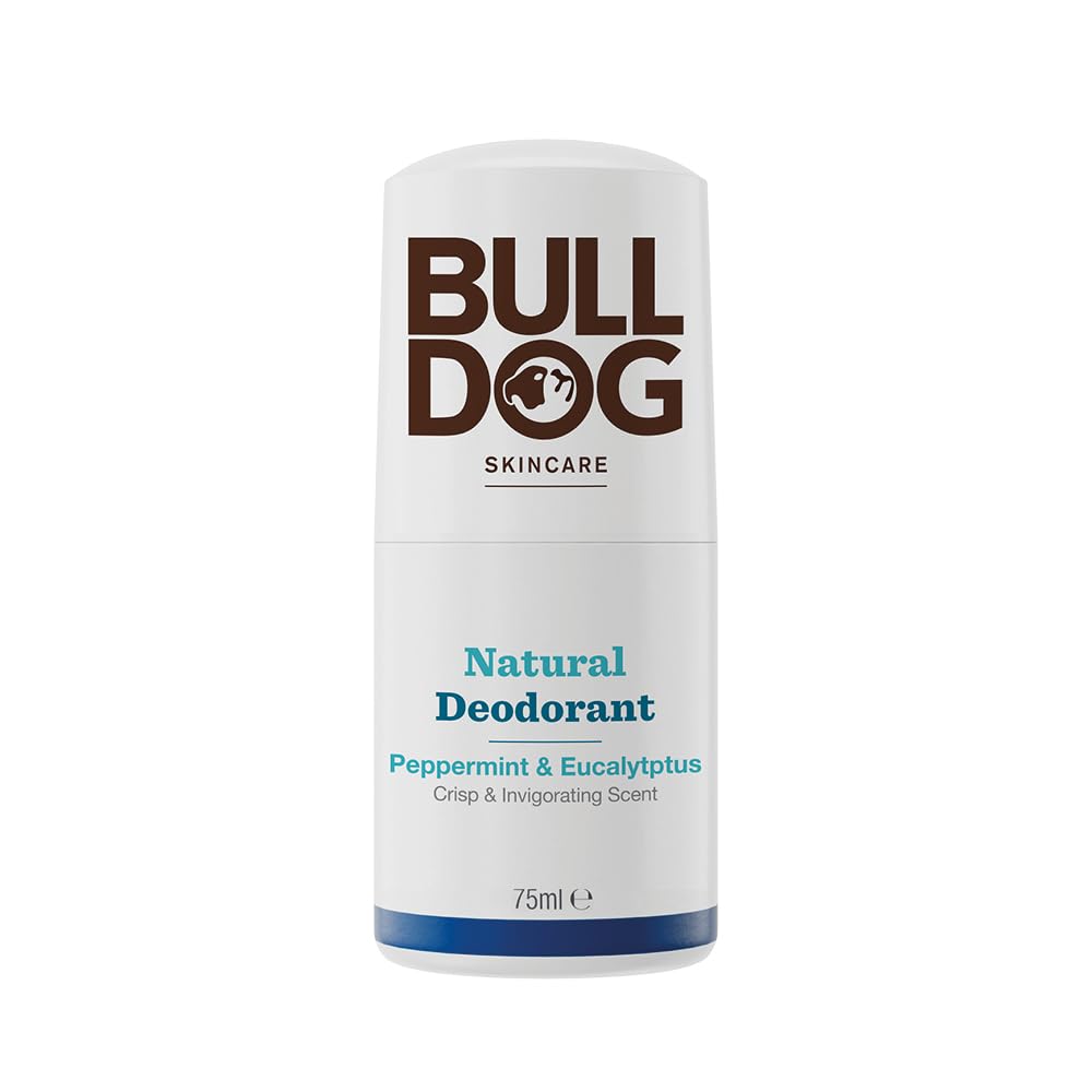 BULLDOG SKINCARE - Peppermint and Eucalyptus Roll On Natural Deodorant For Men 75 ml
