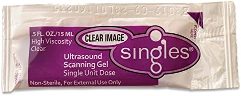 Clear Image Singles Ultrasound Scanning Gel, Individual Packet, 0.5 oz, High Viscosity with Dispenser Cartons (Pak of 400)