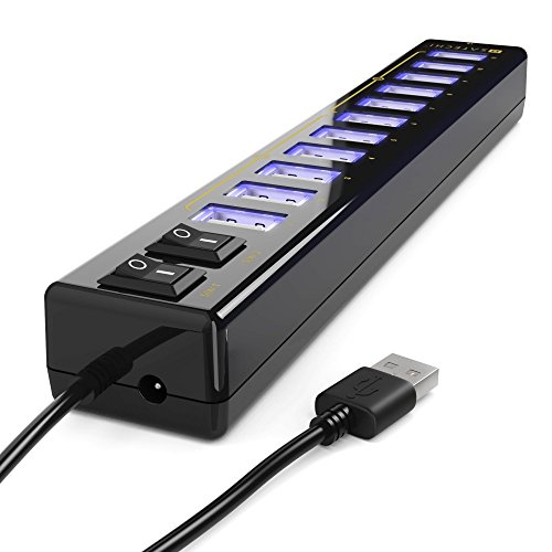 Satechi 12 Port USB Hub with Power Adapter & 2 Control Switches for 2015 MacBook Pro, 2014 MacBook, iMac, Surface Pro, Dell XPS, PC and more Electronics, Computers & Accessories, Networking Products, Hubs