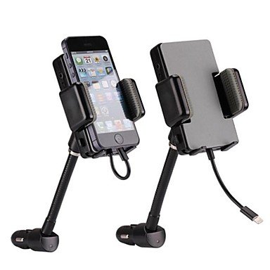 Hi-Fi Stereo FM Transmitter Car Kit with 3.5mm Audio Cable Car Charger Car Holder with 8pin Plug for iPhone 5/5S