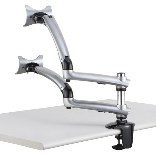 Cotytech Dual Apple Desk Mount Spring Arm Grommet Base - Silver (DM-GSDA-G)