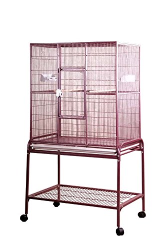 A&E CAGE COMPANY 001035 Flight Burgundy Bird Cage with Stand, 32 x 21 x 63