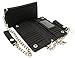 Bifold Black Genuine Leather Checkbook Holder Snap Button Wallet with a Chain