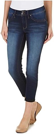 YMI Royalty Women's WBB Cuffed Crop Jeans (Blue, 14)