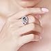 Veunora Silver Plated 8x8mm Created Rainbow Topaz Cubic Zirconia Filled Twisted Knot Hollow Women Ring Size 7