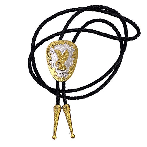 XGALBLA Bolo Tie with Golden Flying Eagle American Western Cowboy Necktie for Men - Thumbnail 7