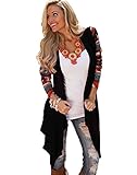 DREAGAL Geometric Print Drape Front Cable Cardigan For Girls Black XX-large