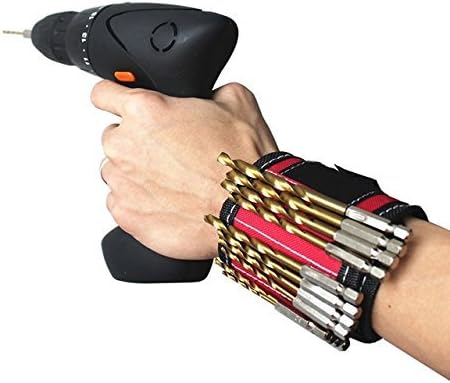 Cpixen New Magnetic Wristband Tool Holder Bag for Holding Tools, Screws, Nails, Bolts, Drilling Bits, Screwdriver Bits and More