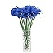 Houda Calla Lily Bridal Wedding Artificial Fake Flowers Party Decor Bouquet PU Real Touch Flower 10PCS (Royal Blue 10pcs)