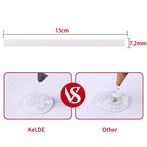KeLDE Cordless Hot Glue Gun Kit, 30 Seconds Heating Time 3.7V Li-ion Battery Rechargeable Glue Gun, with USB Cable and Plug, Fine Tip Nozzle, Includes 20pcs 0.6x0.28" Hot Glue Sticks, UL Certified