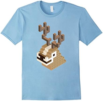 Mens Isometric Deer Funny T-shirt XL Baby Blue
