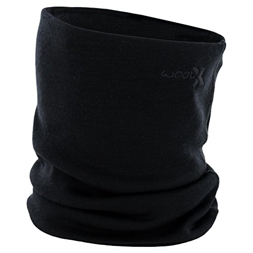 Woolx Unisex Merino Wool Neck Gaiter For Men & Women - Warm and Soft - Black