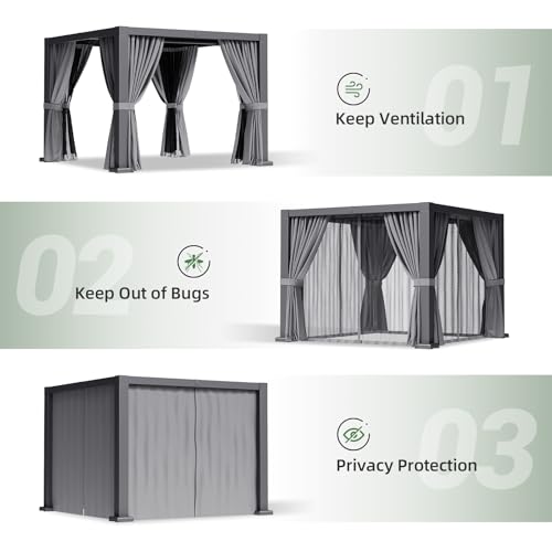 Aoxun Louvered Pergola Review: 12x16 All-Aluminum Outdoor Shelter With Waterproof Curtains image 40