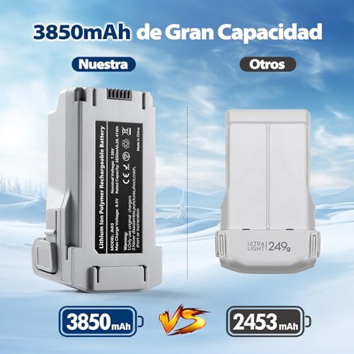 1 Pack Mini 3 Serie Batería de Vuelo Inteligente 3850mAh Actualizada para Drones Compatible con DJI Mini 4 Pro/3 Pro/3 Tiempo de vuelo de hasta 51 minutos