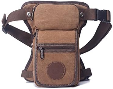 Eimyt Casual Outdoor Sport Motorcycle Leather Canvas Waist Drop Leg Bag Blue