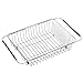 SANNO Dish Drying Rack, Expandable Dish Drainer Over Sink in Sink On Counter with Utensil Silverware Storage Holder, Rustproof Stainless Steel