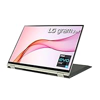 LG Gram 16T90P 16” WQXGA (2560 x 1600) 2-in-1 Lightweight Touch Display Laptop, Intel Evo 11th Gen Core i5 , 16GB RAM, 512GB SSD, 21 Hour Battery, Alexa Built-in, 2X USB-C, HDMI, USB- Green