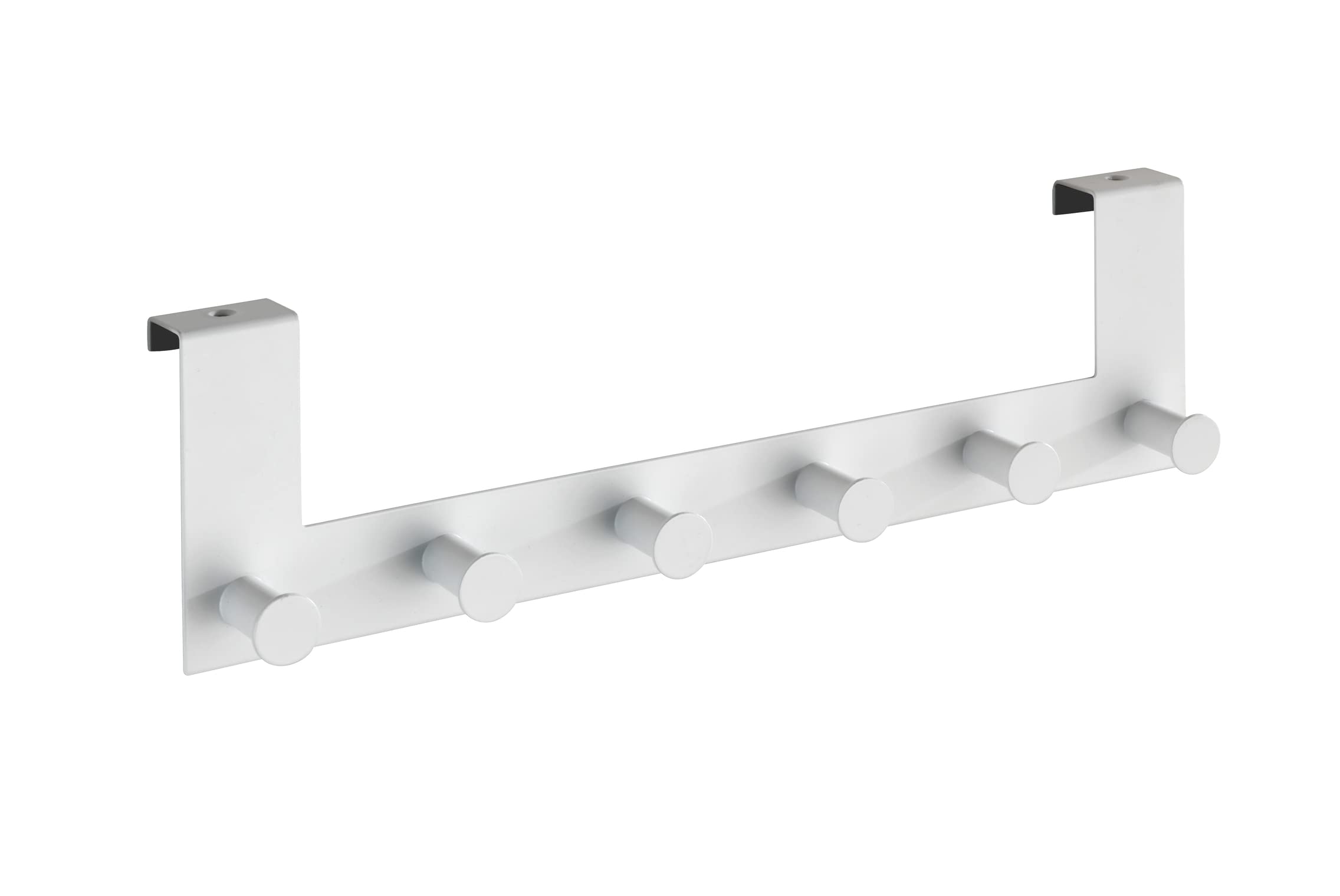 WENKO Celano Door Coat Rack with 6 Hooks for Door Rebate Thickness up to 2 cm Steel 39 x 11 x 7.5 cm White